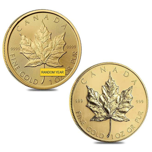 1 oz Canadian Gold Maple Leaf $50 Coin BU (Random Year)
