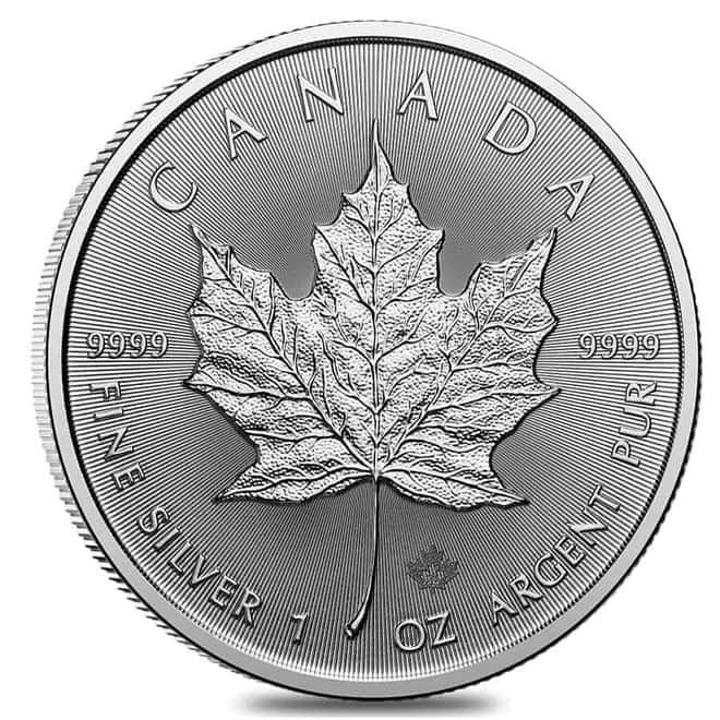 1 oz Canadian Silver Maple Leaf Coin BU (Random Year)