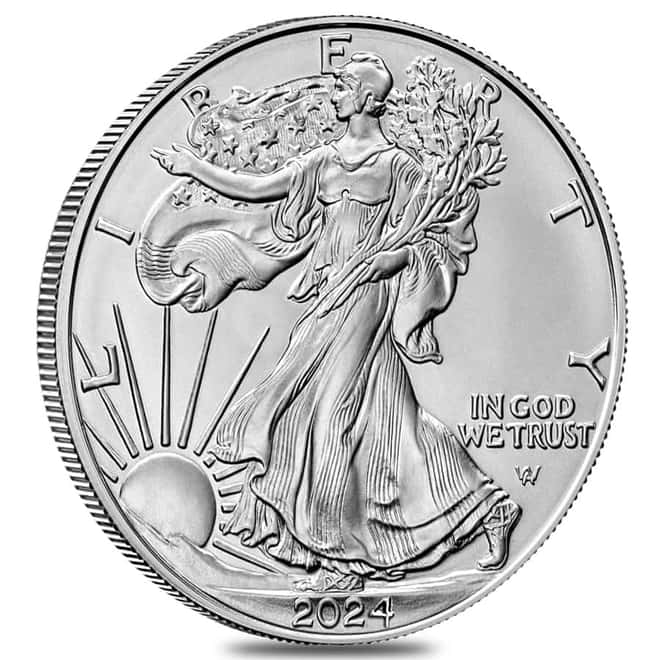 1 oz Silver American Eagle $1 Coin BU (2024)