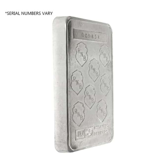 5 oz Johnson Matthey Republic National Bank Silver Vintage Bar .999 Fine (Secondary Market)